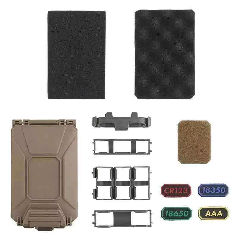 LAMBUL Battery Storage Box Tactical Case for AAA 18650 18350 CR123A CR2032 MOLLE Vest Modular Mag Pouch Waterproof
