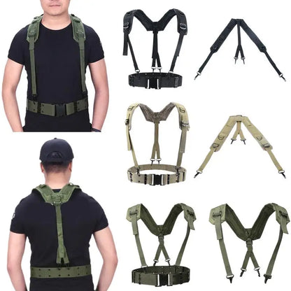 Outdoor Tactical Belt CS Army Fans Combat Belts Military Hunting Accessorios Y Belt Girdle Shoulder Chest Strap Tactico Militar