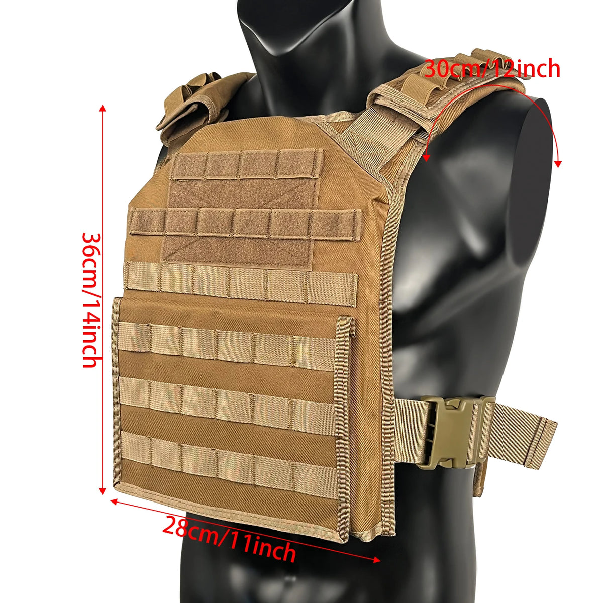 Widening and cushioning shoulder straps, quick release buckle at waist, MOLL system fabric, wear-resistant hunting vest
