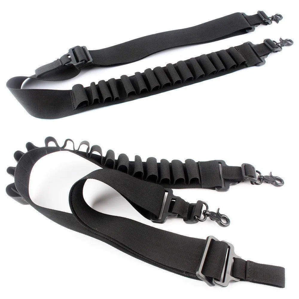 15 Rounds Tactical Shotgun Bullet Belt Multifunctional Tactical Two Point Shooting Gun Sling Outdoor Hunting Accessories