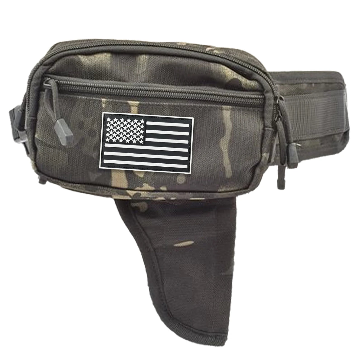 Hunting hidden waist bag with adjustable waistband and cushioning pad suitable for cycling, hiking, hunting and other scenes