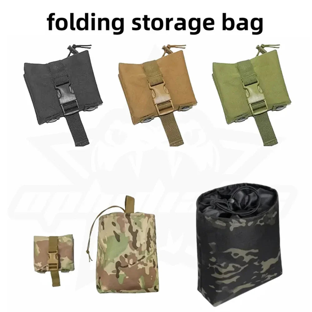 Folding Molle Magazine Dump Drop Pouch Waist Pack Hunting Accessories Ammo EDC Tool Bag Foldable Utility Recovery Mag Holster