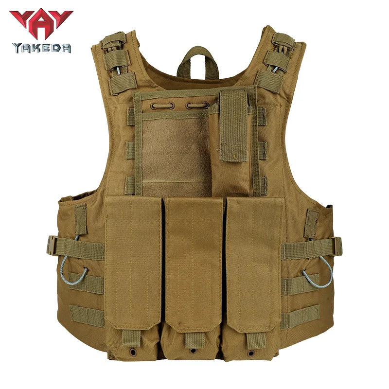 YAKEDA Molle Airsoft Vest Tactical Vest Plate Carrier Fishing Hunting Paintball Vest Armor Vest