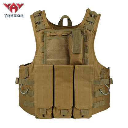 YAKEDA Molle Airsoft Vest Tactical Vest Plate Carrier Fishing Hunting Paintball Vest Armor Vest