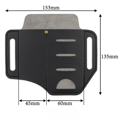 Leather EDC Tool Pouch Outdoor Tactical Flashlight Holder Waist Bag for Camping Hiking Survival
