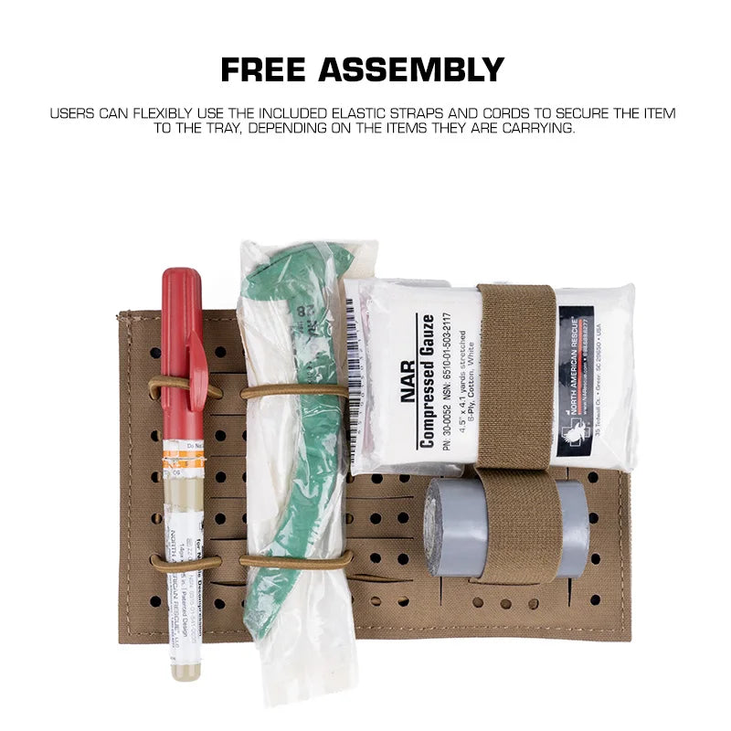 Tactical Medical Tray Insert Upgraded Built-In Storage Board First-aid Bag Equipment Organization for Outdoor Hunting Camping