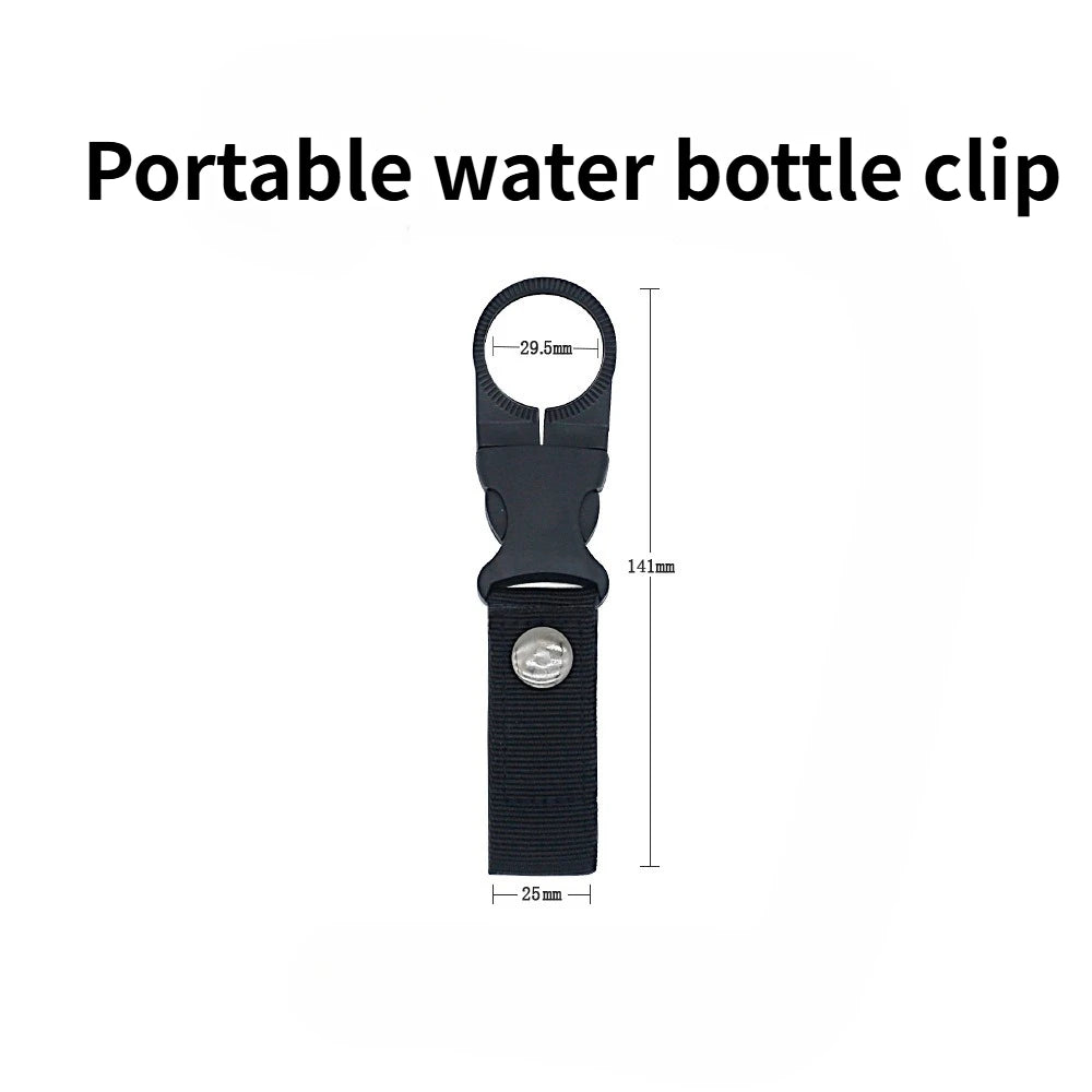 2Pcs Tactical Nylon Water Bottle Holder Multifunctional Carabiner Portable Bottle Clip Outdoor Camping Accessory