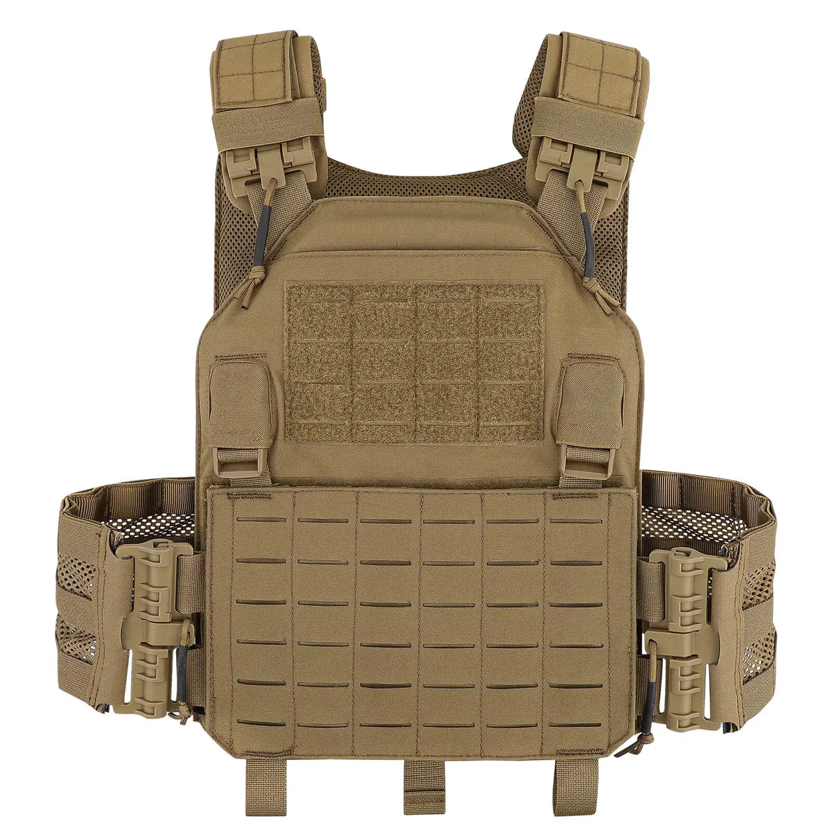 KRYDEX Tactical Laser Cut MOLLE Vest 500D Nylon LAVC Quick Release Plate Carrier Hunting Paintball Plate Carrier
