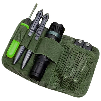 Tactical EDC Mesh Storage Pouch Hook Fasteners Modular Panel Organizer Adhesive Backboard Backpack Vest Expansion Accessory Bag