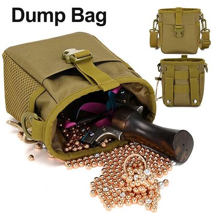 Tactical Magazine Dump Pouch Molle Drawstring Utility Belt Fanny Hip Holster Bag Outdoor Recovery Ammo Pouch Should Waist Bag