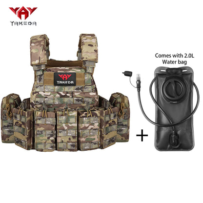 YAKEDAMOLLE Modular Hunting Tank Top, Comes with 2L Soft Water Bag, Adjustable Shoulder Strap with Multiple Device Bags
