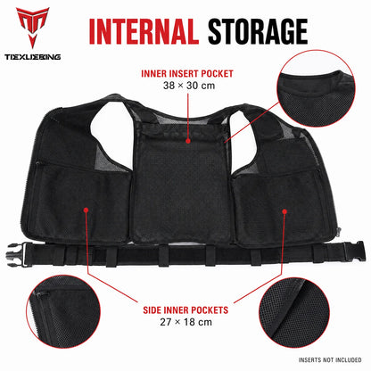 Tactical MOLLE Vest 1000D Breathable Adjustable Multi Pocket Gear Carrier for Cycling Airsoft Hunting Outdoor Training
