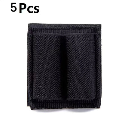5PC 2-Round Bullet Holder - Adhesive Cartridge Carrier | VELCRO Hook/Loop Utility Gear (2 Hole)