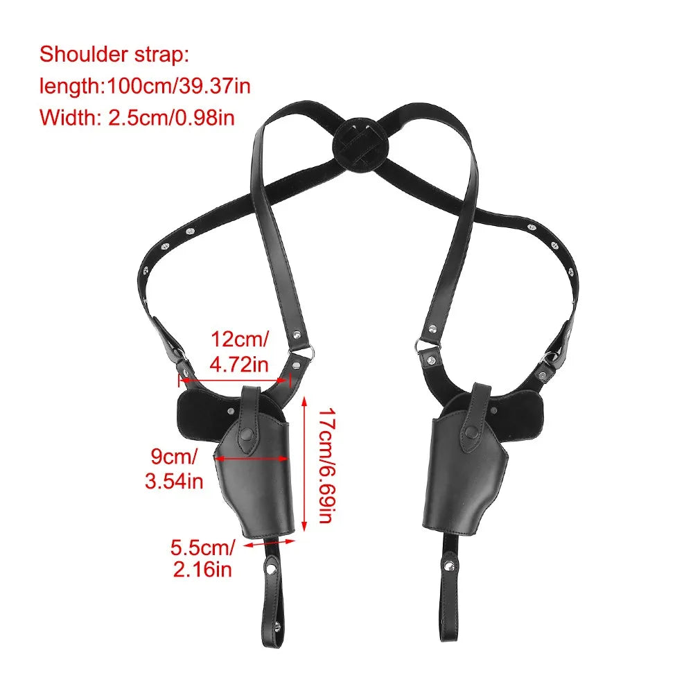 Dual Shoulder Holster Leather 2 Gun Holsters Tactical Concealed Carry Underarm Holster Universal Pistol Holster for 1911 G45 G43