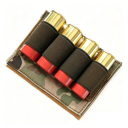 4 Round Shotgun Shell Holder Tactical Vest Mount 12GA Shotshell Organizer for Hunting Shooting EDC Small Tools Storage