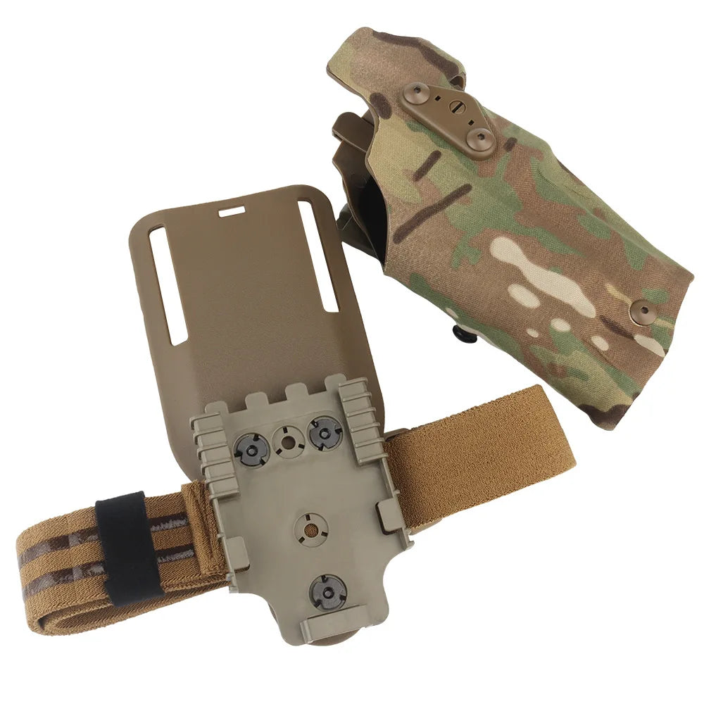 6354DO Tactical Gun Holster for Glock G17 G19 Compatible With X300 Lights Holster QLS Quick Mount Adapter Leg Shroud Drop Men