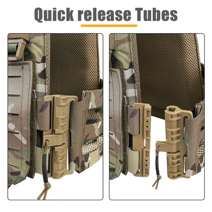 KRYDEX Tactical Laser Cut MOLLE Vest 500D Nylon LAVC Quick Release Plate Carrier Hunting Paintball Plate Carrier