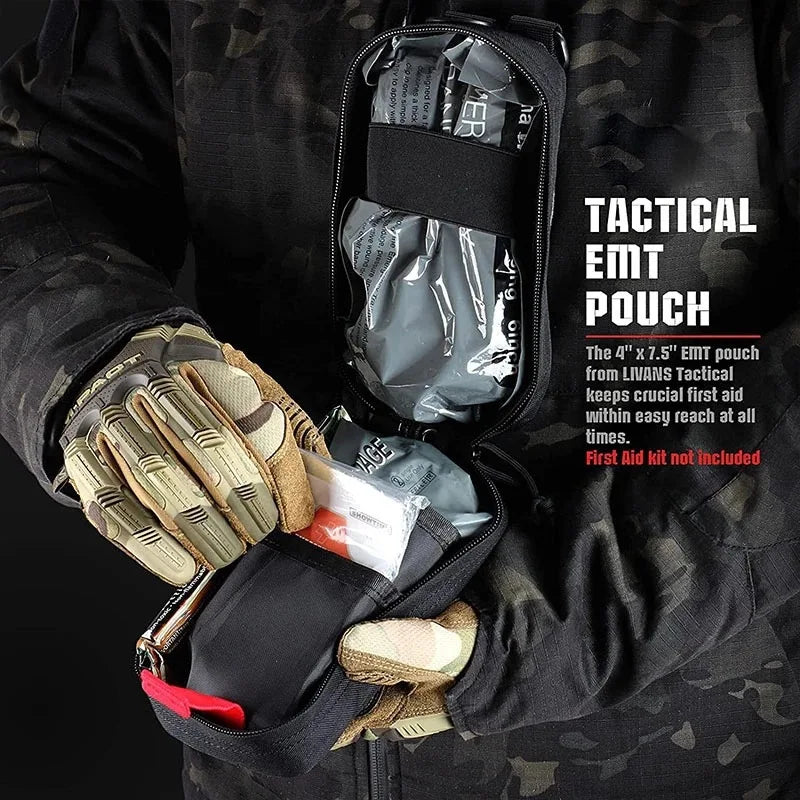 Outdoor Rescue Bag Medical EDC Bag First Aid Kit Tourniquet Scissors Waist Bag MOLLE Hunting Survival Pouch