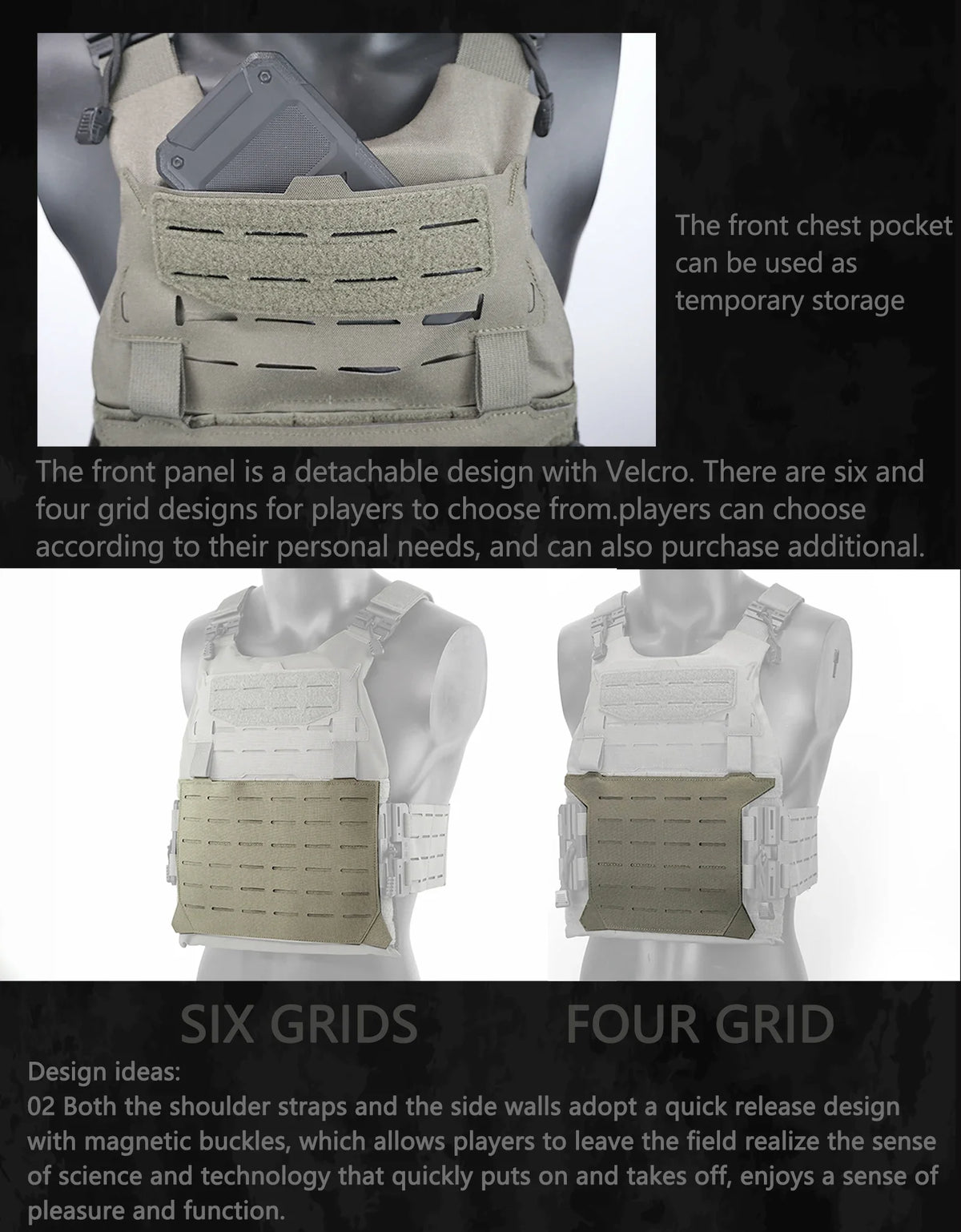 DMgear Magnetic Tactical Vest Molle Module Outdoor Vest Camouflage Quick Release
