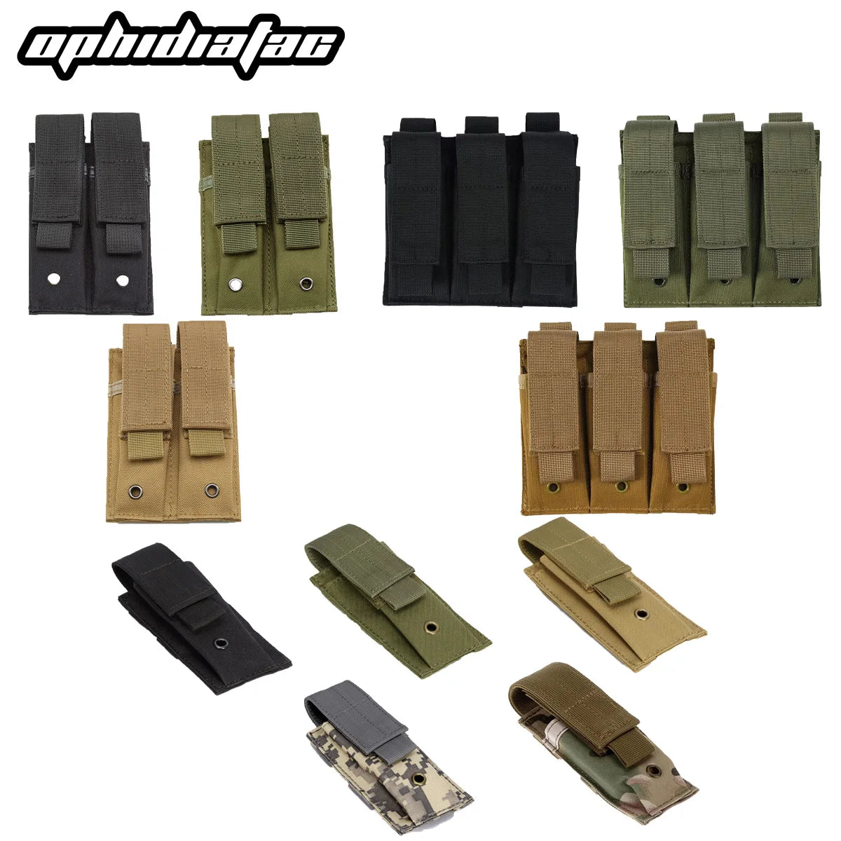 Ophidian  9mm Magazine Pouch Single Double Triple Magazine Pouch Outdoor Molle Open Magazine Pouch Accessories