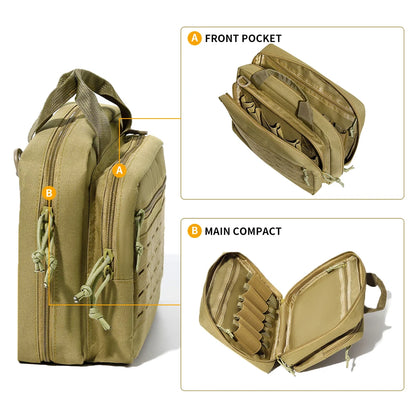 Tactical Handgun Bag 600D Oxford Gun Range Bag Concealed Pistol Storage Bag Magazine Pouch Hunting Accessories