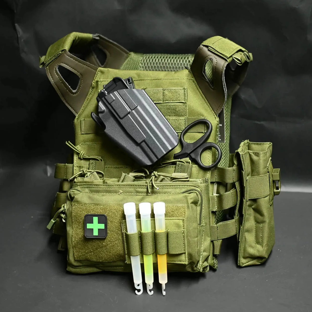 Tactical Combat Vest Set Airsoft Training Chest Rig Role Play Outfit for Wargame Paintball Outdoor Cosplay Equipment Gear Set