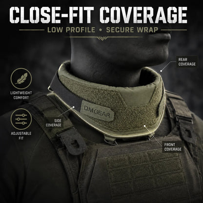 Universal Tactical Collar Neck Guard 2.0 Adjustable Hook Loop Low Profile Protector for Plate Carrier Tactical Vest Accessory