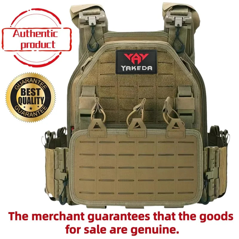 YAKEDA Tactical Vest 6094 Fast Detachable Light Laser Cut Outdoor Hunting Black Gear Carry Vest of High Quality 1000D Nylon