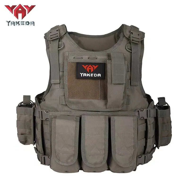 YAKEDA Tactical Vest Camouflage Body Armor Sports Wear Hunting Molle Black