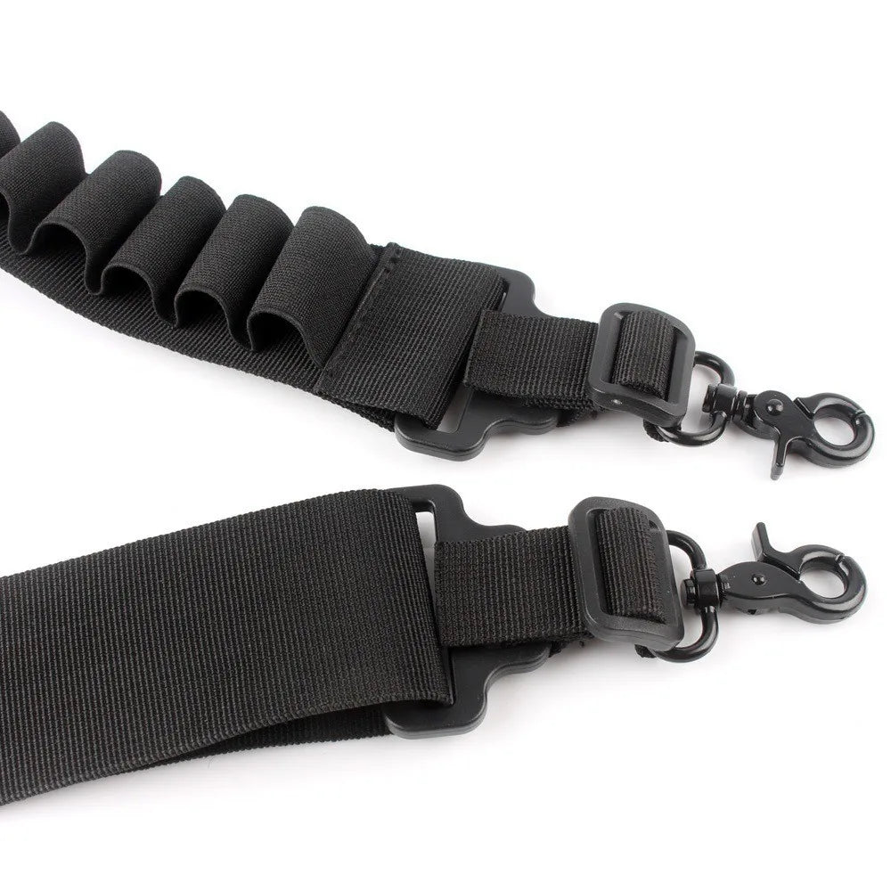 15 Rounds Ammo Shell Belt Rifle 12 Gauge Pouch 2 Point Sling Holster Shoulder Strap Outdoor Hunting Accessories