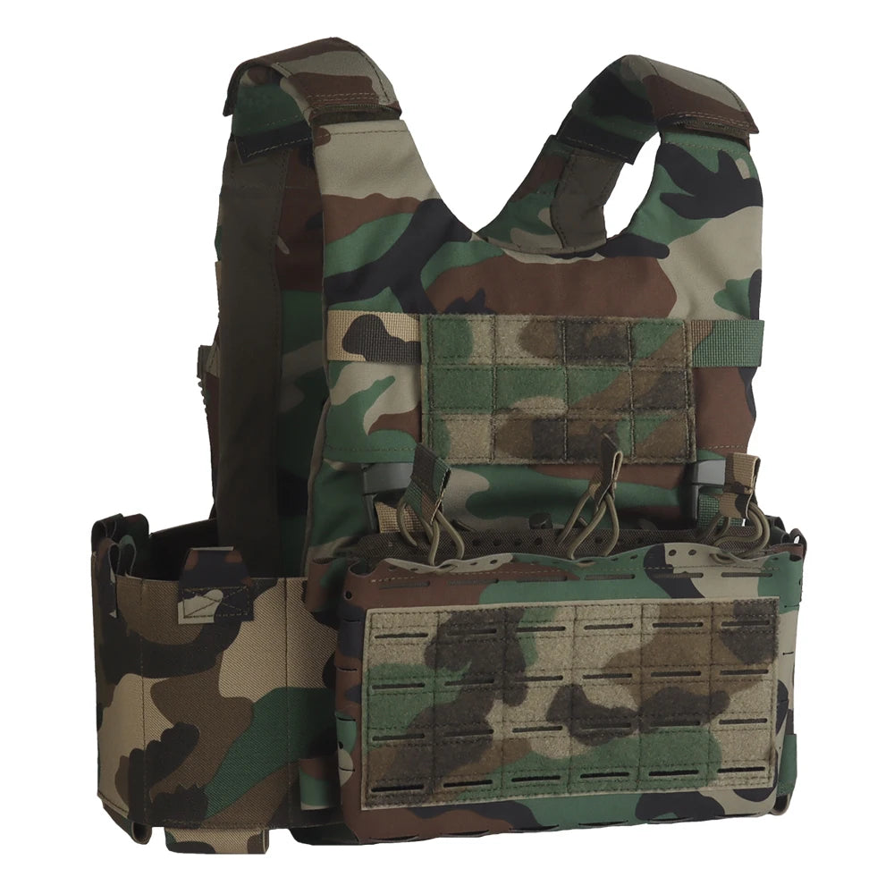 POSEIDON DEFENSE LV-119 Vest Plate Carrier With 5.56 Triple Mag Pouch 6Pcs Side Pouch Build-in Storage Pocket