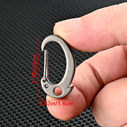 1Pc Heavy Duty Titanium Alloy Carabiner Keychain Quick Release Backpack Hook Outdoor Sports Key Ring Set