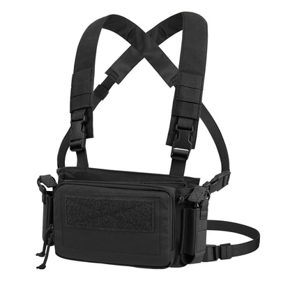 KRYDEX Tactical Micro D3CR Chest Rig with Triple 5.56 7.62 9mm Magazine Pouch Adjustable Strap Hunting D3CRM Gear Accessories
