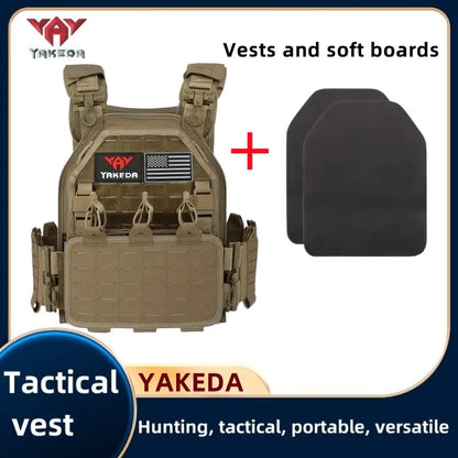 Authentic product YAKEDA Tactical Vest 6094 Fast detachable light laser cut outdoor hunting black gear carry vest of