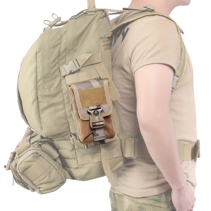 Molle Double-layer Phone Pouch Compass Card Holder Wallet Outdoor Camping Hiking Hunting Accessories EDC Tool Waist Pack Bag