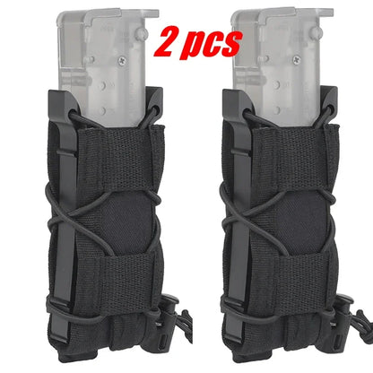 2pcs 9mm Tactical Magazine Pouch Pistol Fast Mag Carrier Holder for Belt Molle Sytem Hunting Pouches