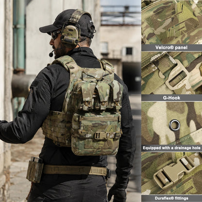 VOTAGOO V5 Tactical Backplate Package Molle Vest Back Panel Carrier for Outdoor Airsoft Hunting Combat Gear