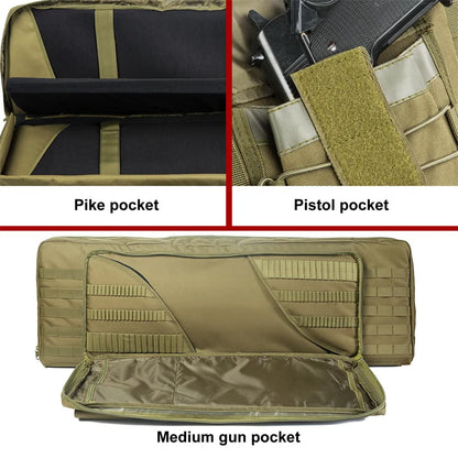 LQARMY 81 97 106 122cm Tactical Gun Bag Double Rifle Case  Molle Rifle Bag Sniper Airsoft Gun Case Backpack Hunting Gun Holster