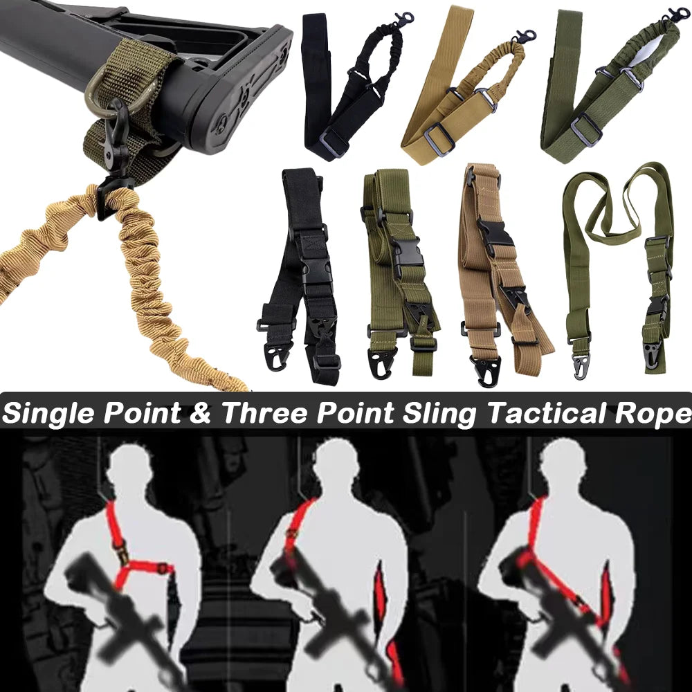 Tactical 1/3 Point Sling Shoulder Strap Multi-function Slant Strap Outdoor Hunting Field Survival Training Tape Accessories