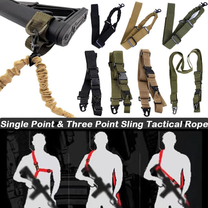Tactical 1/3 Point Sling Shoulder Strap Multi-function Slant Strap Outdoor Hunting Field Survival Training Tape Accessories