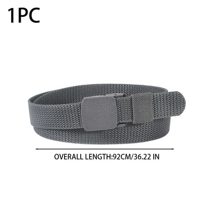 Adjustable Kids Canvas Belt No Hole Elastic Waistband for School Uniform Children Trousers Belt with Smooth Snap for Buckle Safe