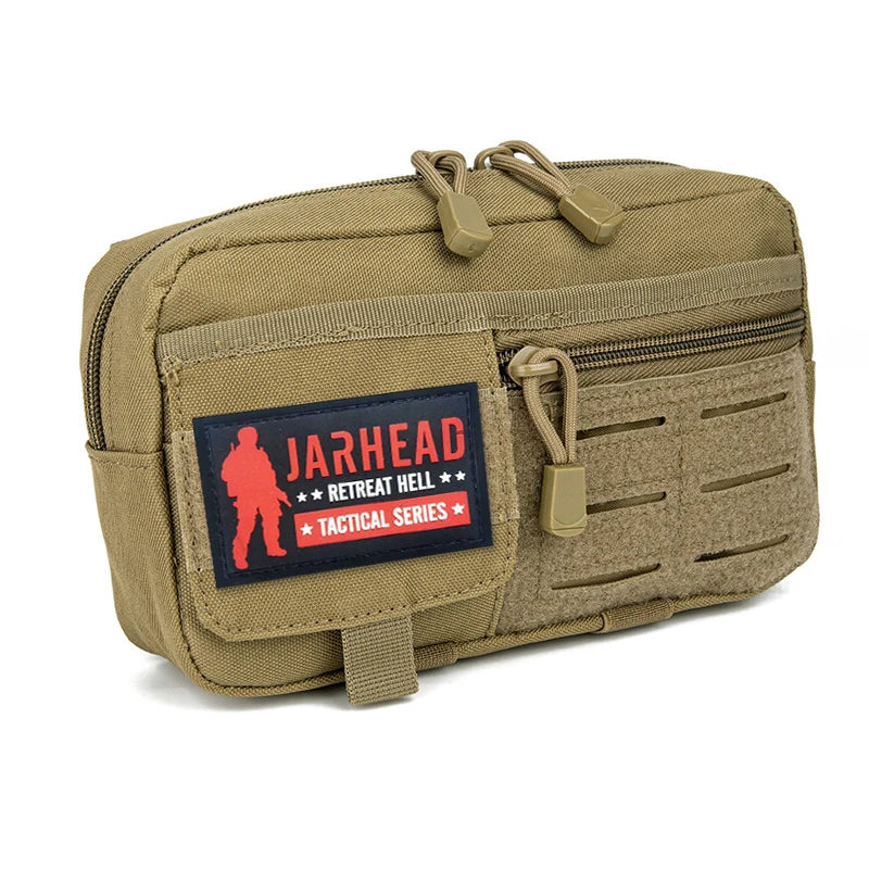 Tactical MOLLE EDC Pouch 600D Utility Nylon Water Resistant Admin Bag Organizer for Outdoor Hiking Camping Hunting Sports