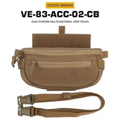 Tactical Drop Pouch Hanger Pouch Compact Abdominal Dangler Pack Quick Release Shoulder Bag Vest Plate Carrier Airsoft Gear