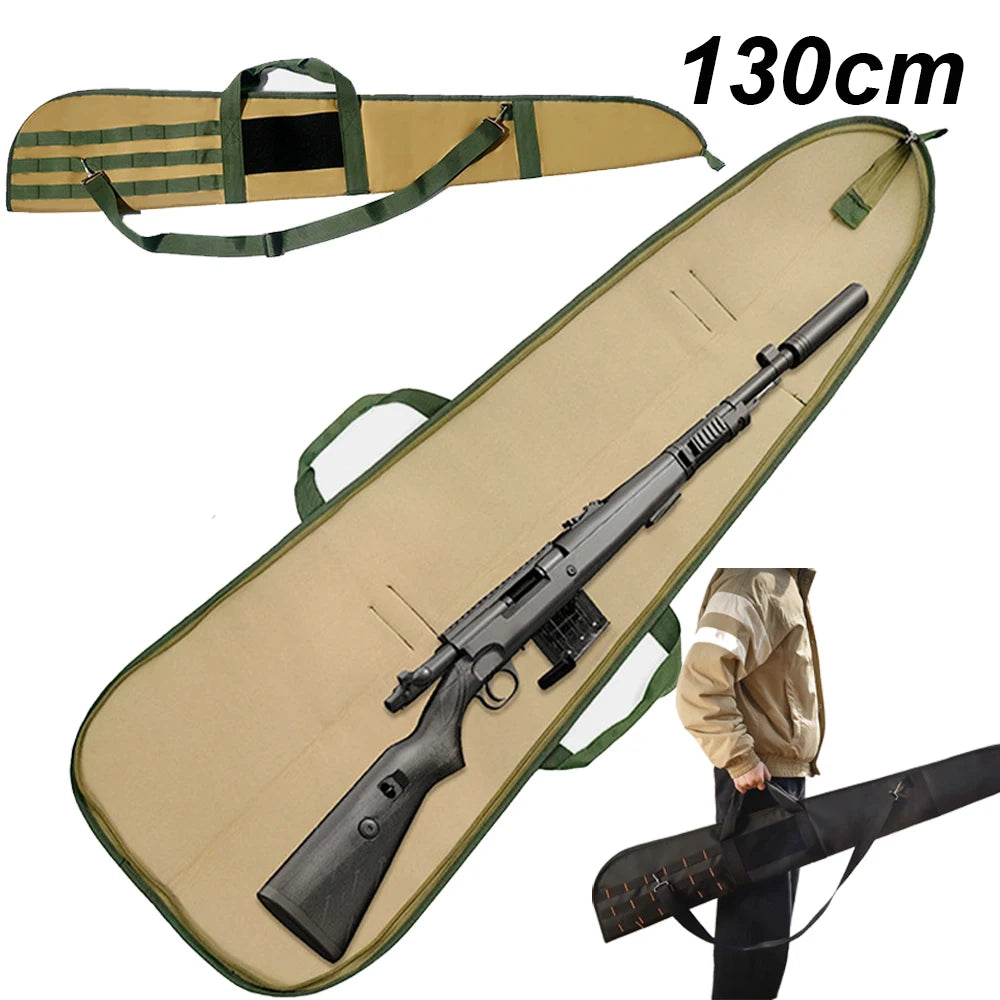 Tactical Rifle Bag 130cm Weapons Transport Case Shotgun Bag Molle Hunting Gun Carrier Pouch Soft Padded Case with Shoulder Strap