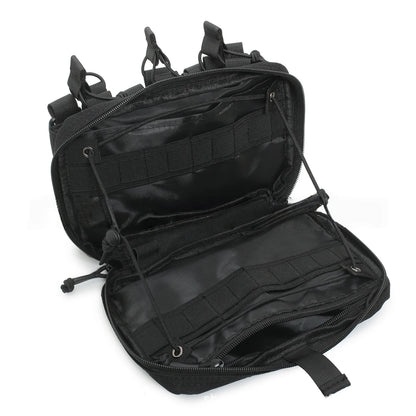 Tactical Mag Admin Pouch, Molle Utility Tool Pouch Medical EMT Organizer with Triple Stacker Magazine Holder for M4 M16
