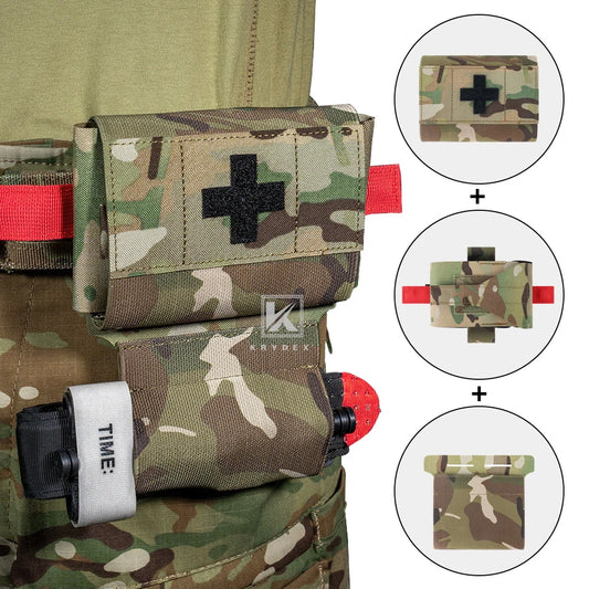 KRYDEX Tactical Micro Trauma Pouch MOLLE MED IFAK Medical First Aid Kit Insert Bag With Tourniquet Holder Survival Outdoor Gear