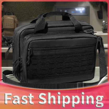 600D Oxford Cloth Handgun Bag Multiple Pockets Range Bag Handbag for Outdoor Hunting Range