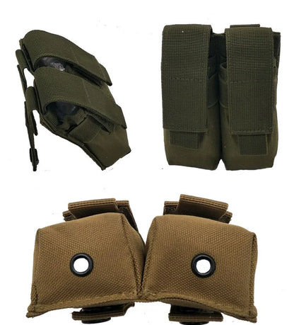 Molle 9mm Double Pistol Magazine Pouch Mag Holster Outdoor Hunting Accessories Flashlight Holder EDC Tool Waist Bag Vest Pouches