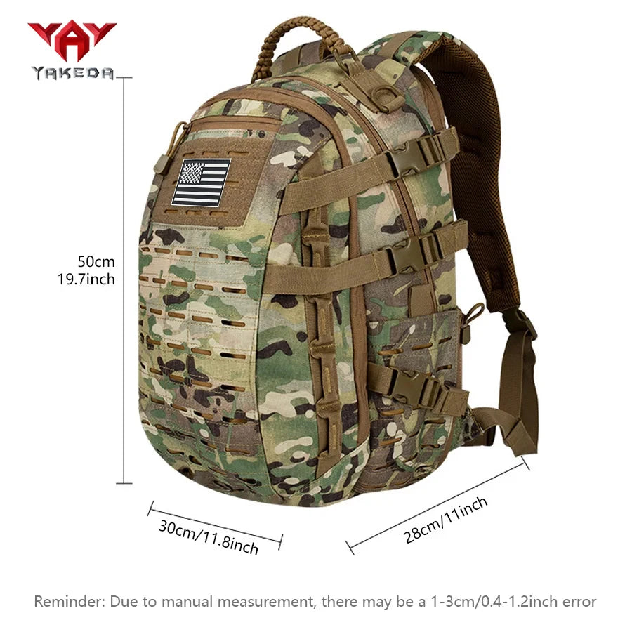 YAKEDA Laser Cutting MOLLE Outdoor Backpack Wear resistant and Durable Large Capacity Mountaineering Bag