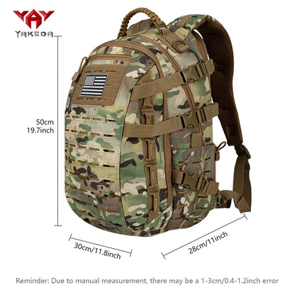 YAKEDA Laser Cutting MOLLE Outdoor Backpack Wear resistant and Durable Large Capacity Mountaineering Bag